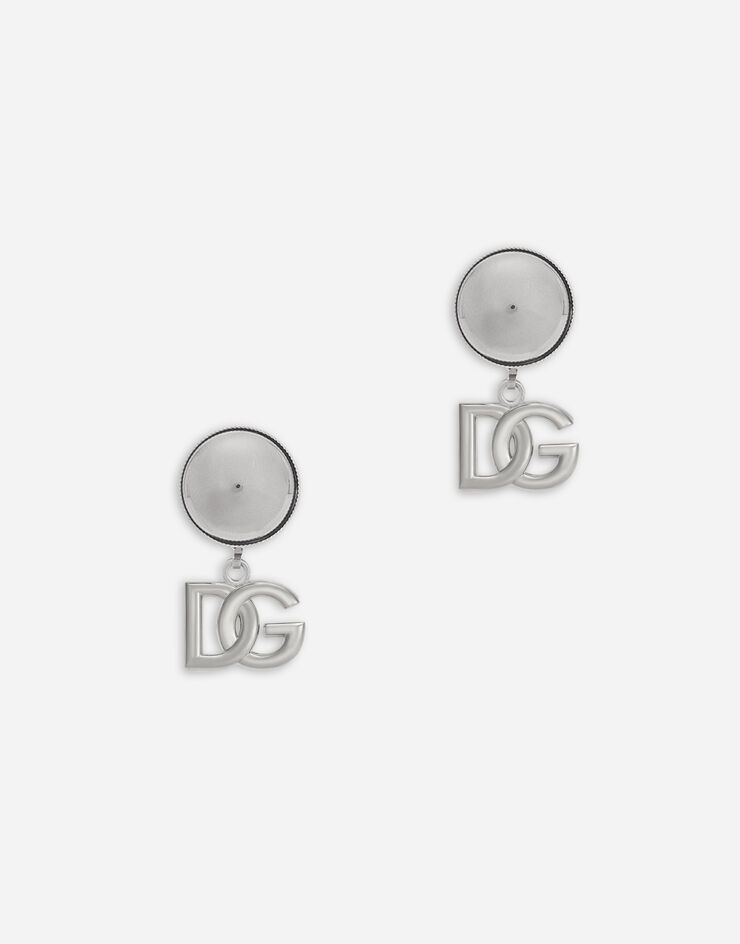 Dolce & Gabbana Серьги-клипсы с логотипом DG серебристый WEO1M2W1111