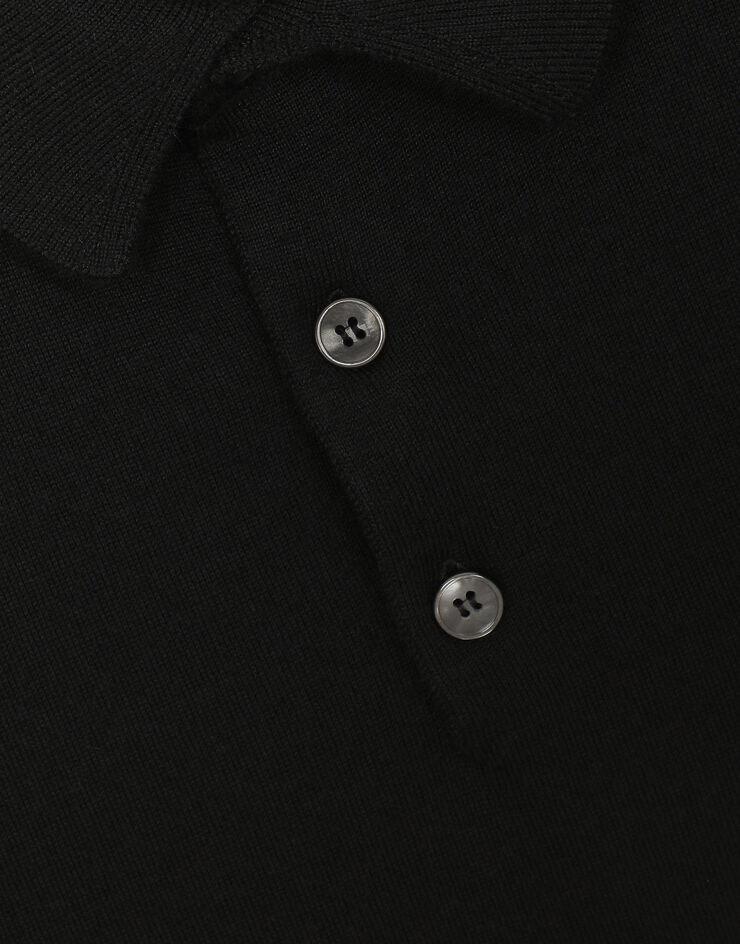 Extra-fine cashmere polo-shirt in Black for Men | Dolce&Gabbana®