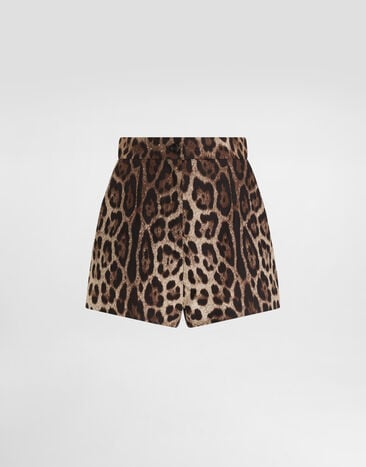Dolce & Gabbana Leo-print poplin shorts Print FTC9TTHS5E3