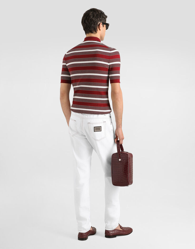 Dolce & Gabbana Polo shirt in striped knit Dolce & Gabbana Polo shirt in striped knit Multicolor GXZ02ZJBCK4