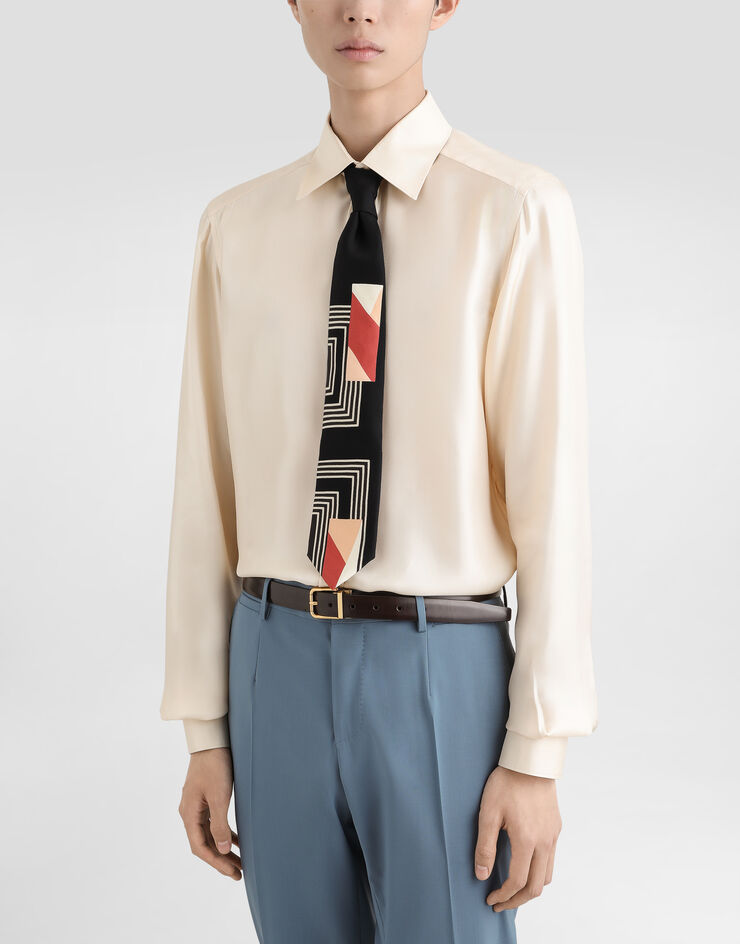 Dolce & Gabbana Vintage-print twill tie Black GT147EG0WW7