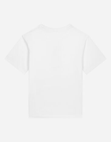 Dolce & Gabbana Jersey T-shirt with DG logo print Blanco L4JTEYG7M4H