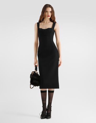 Dolce & Gabbana Double wool crêpe dress Black F630OTFU2L8