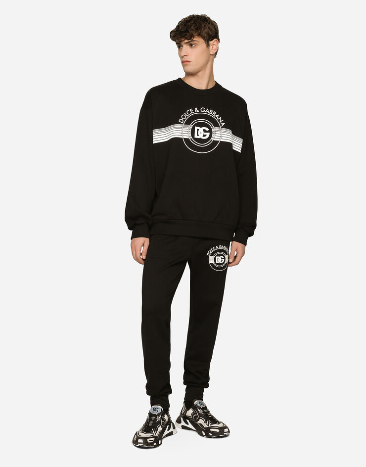 Dolce&Gabbana Sweat-shirt en jersey à imprimé logo DG Noir G9AHSTG7J6C