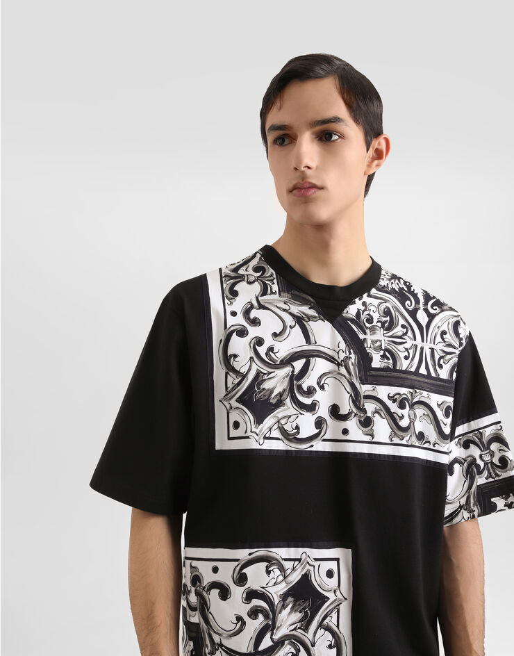 Dolce & Gabbana Majolica-print cotton t-shirt Dolce & Gabbana Majolica-print cotton t-shirt Multicolor G8SS5THU7SD