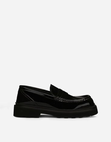Dolce & Gabbana حذاء لوفر من جلد لامع ذهبي WBN5L3W1111