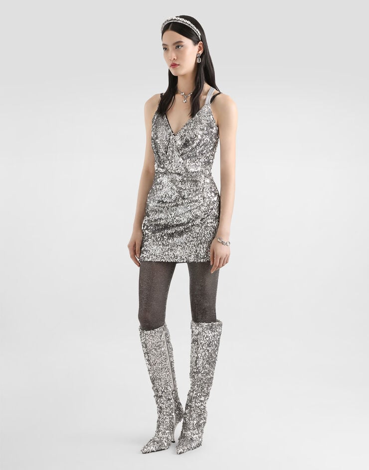 Dolce & Gabbana Sequin dress Silver F60GBTFLSMC