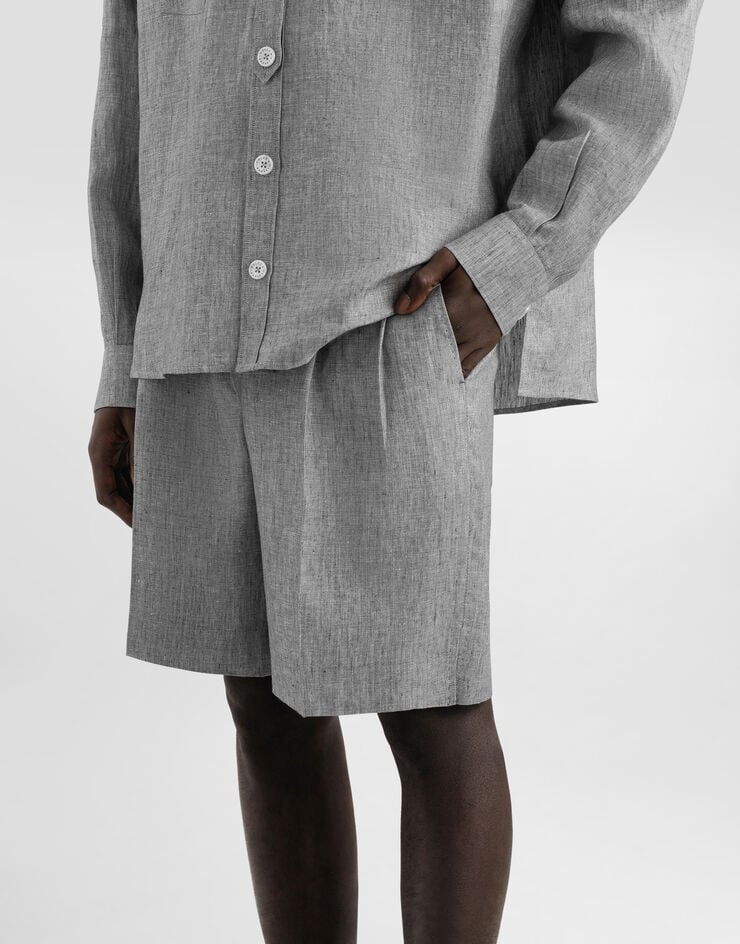 Dolce & Gabbana Linen canvas trousers Grey GP13STFU4MF