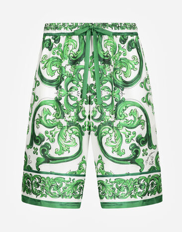 Dolce & Gabbana Majolica-print silk jogging shorts Print GV37ATHI1S6