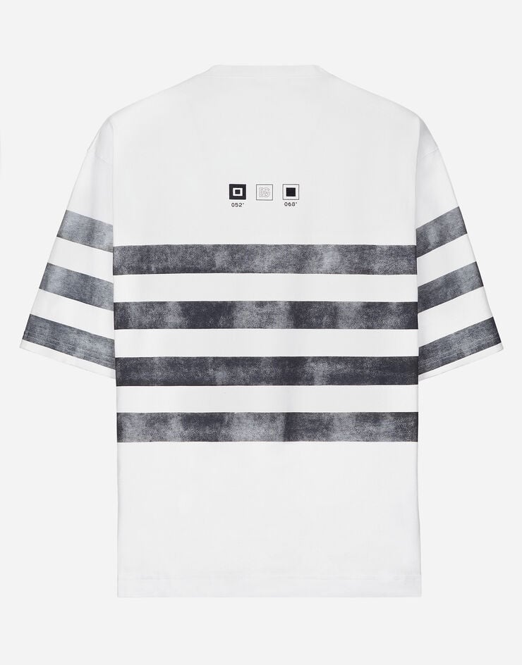 Dolce & Gabbana T-shirt manica corta stampa marina Bianco G8PB8TG7K4Q