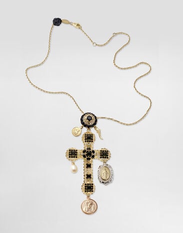 Dolce & Gabbana Sicily Necklace 18-carat yellow gold and black sapphires Gold WADC1GWSLE1