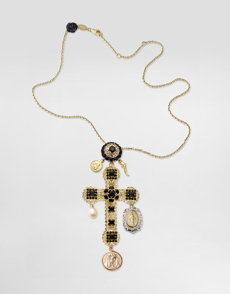 Dolce & Gabbana Sicily Necklace 18-carat yellow gold and black sapphires Gold WADC1GWSLE1