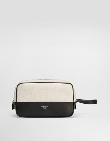 Dolce & Gabbana Atene salt&pepper necessaire with leather details Multicolor BT3310AE855