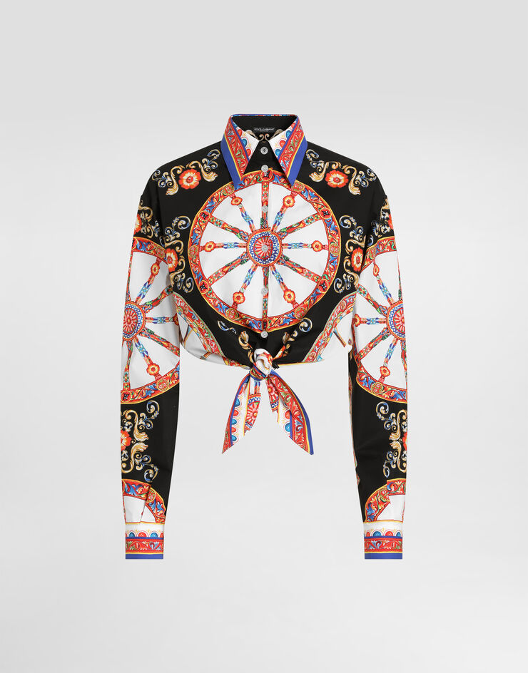 Dolce & Gabbana Carretto-print cotton poplin shirt Dolce & Gabbana Carretto-print cotton poplin shirt Multicolor F5T76TGDDTE