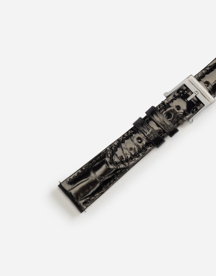 Dolce & Gabbana 钢质针扣鳄鱼皮表带 黑色 WSFE2LXLAC1