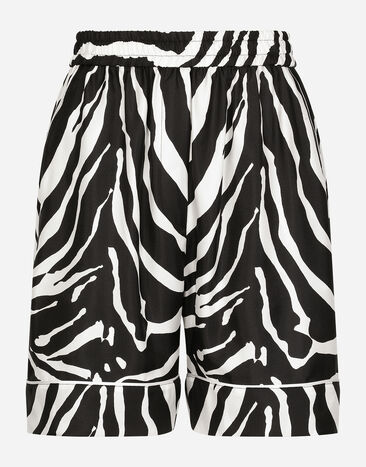 Dolce & Gabbana Zebra-print twill pajama shorts Multicolor FTAM7TGDAT8