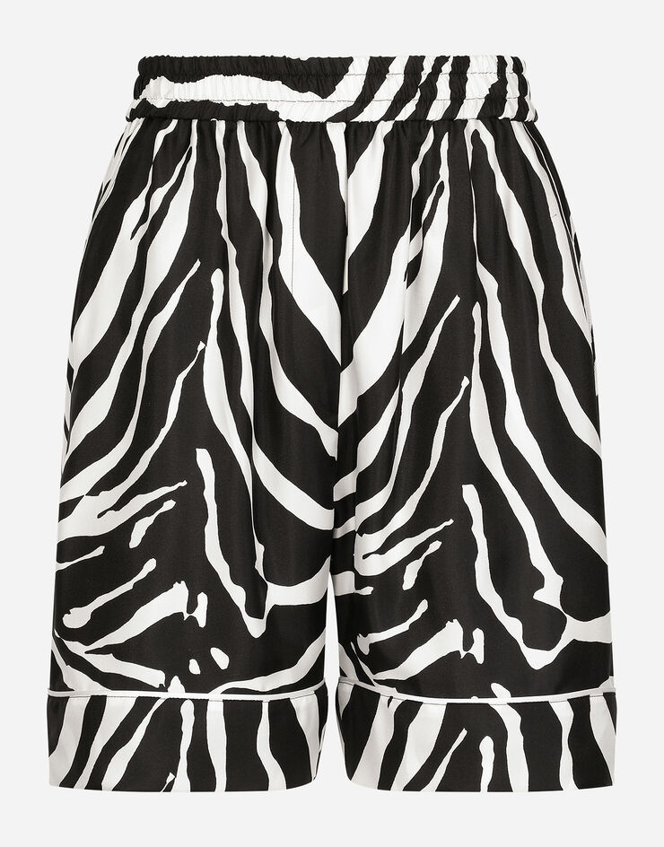 Dolce & Gabbana Zebra-print twill pajama shorts Multicolor FTAM7TGDAT8