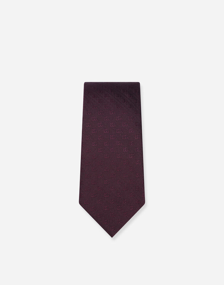 Dolce&Gabbana 8-cm silk jacquard blade tie with DG logo Purple GT147EG0JQZ