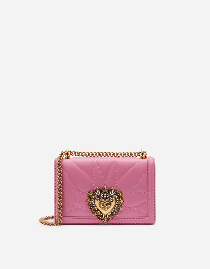 Dolce & Gabbana Medium Devotion bag in matelassé nappa leather ROSA BB6652AV967