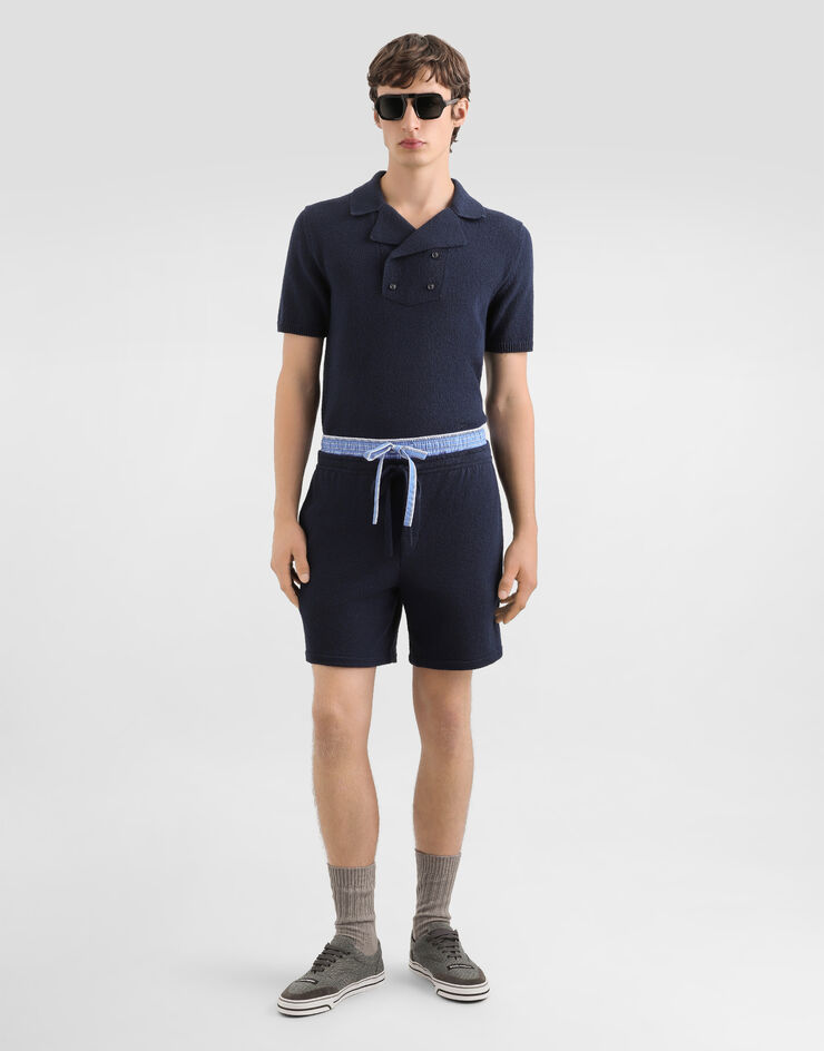 Dolce & Gabbana Smooth knit shorts Blue GXU31ZJGMGX