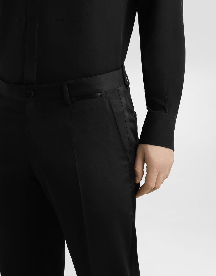 Dolce & Gabbana 3-piece double-breasted wool gabardine suit Black GK03DTFU2VY