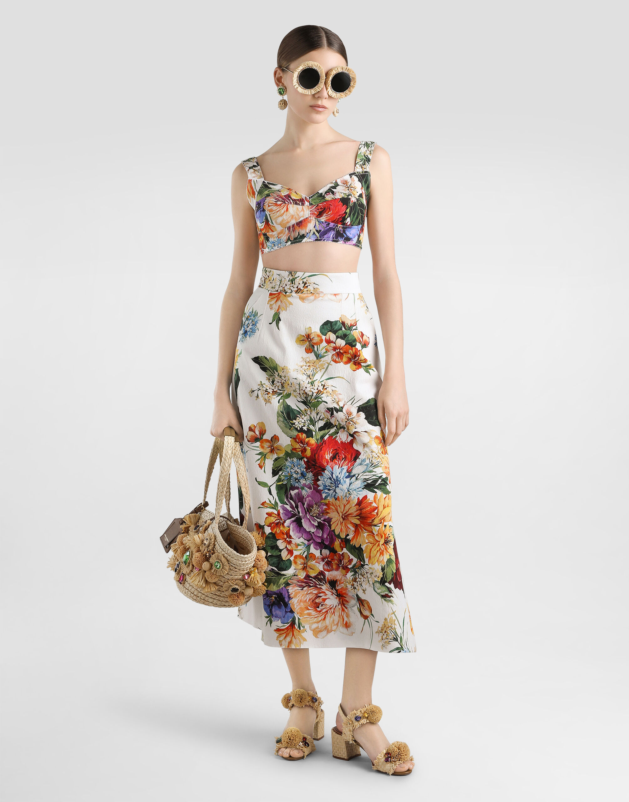 DOLCE&GABBANA ひまわり　総柄 スカート Dolce & Gabbana ひまわり柄 サイズ11/12 - メルカリ