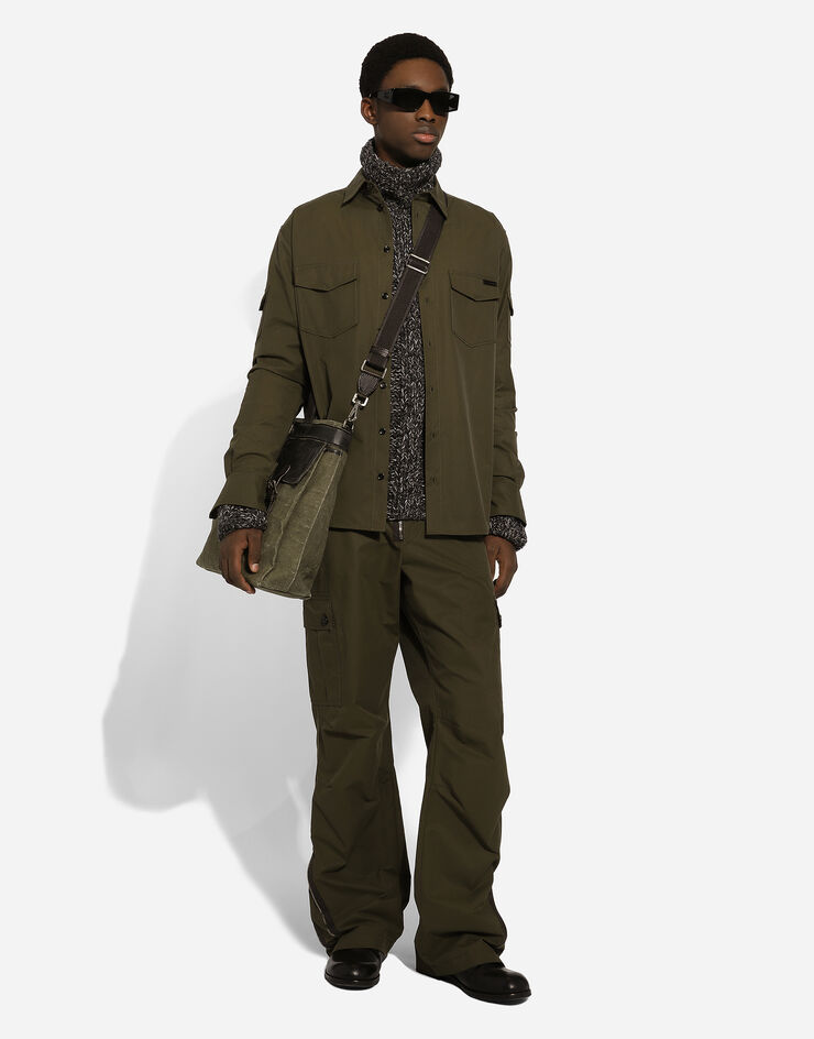 Dolce & Gabbana Camisa de tejido técnico con bolsillos Multicolor G5GI5THUMOA