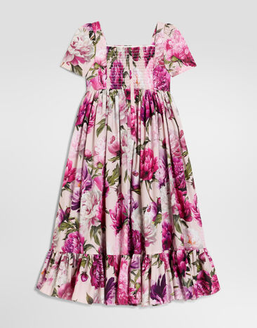 Dolce & Gabbana Peony-print poplin dress Multicolor L53DX2G7QZX