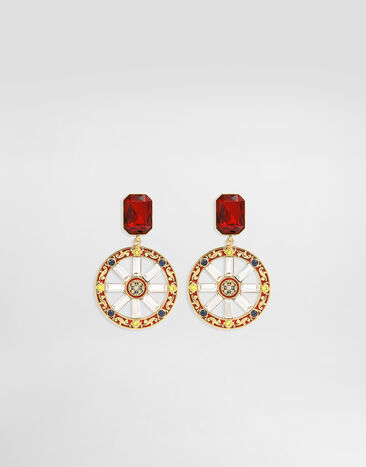 Dolce & Gabbana Pendientes de clip rueda Carretto Multicolor WES6C4W1111