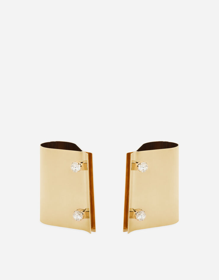 Dolce&Gabbana Rigid metal cuffs and rhinestone-detailed buttons Gold WBP8S3W1111