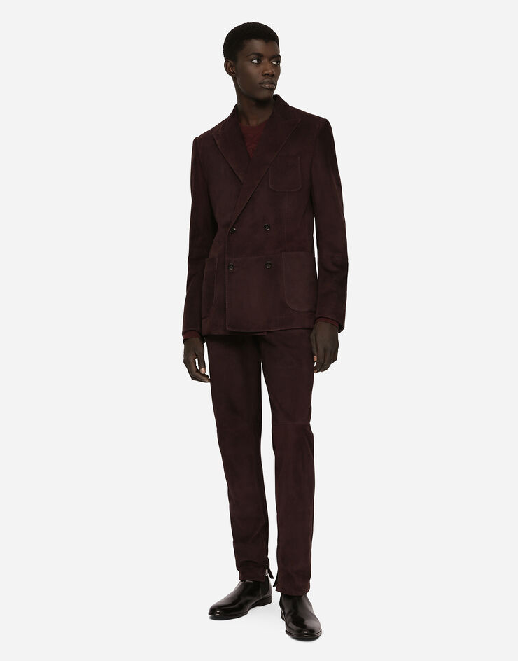 Dolce & Gabbana Chaqueta de ante con botonadura doble Multicolor G2RU3LHULRA