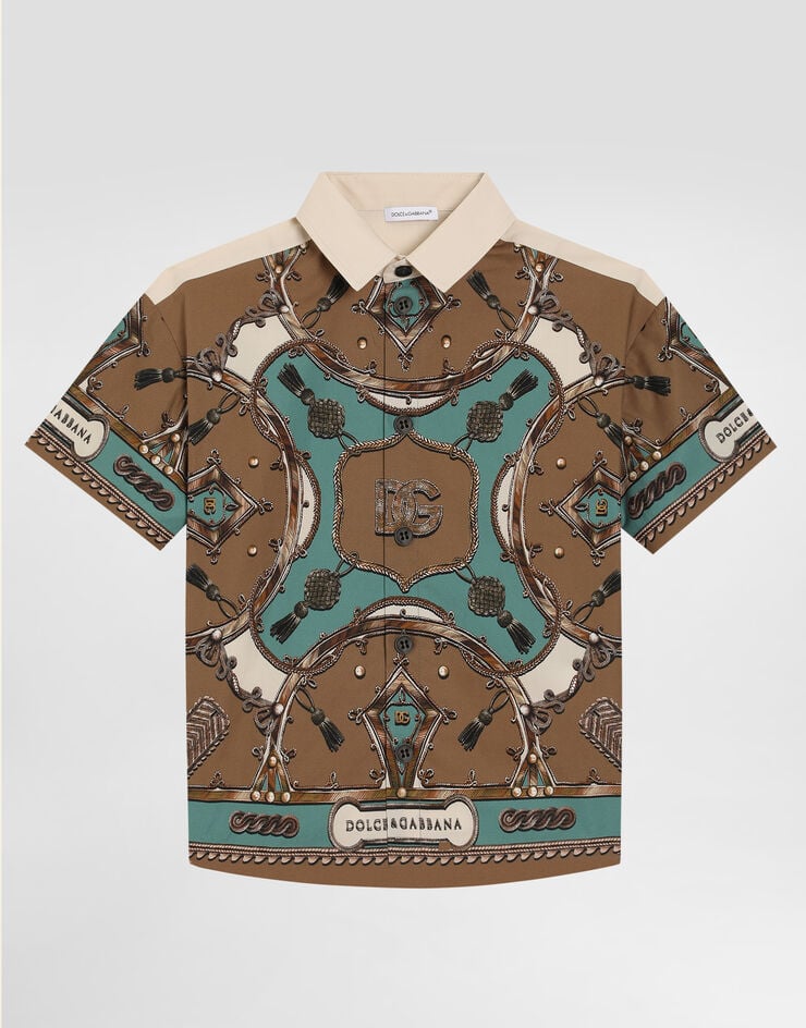 Dolce & Gabbana Camisa en popelina con estampado bandana Dolce & Gabbana Camisa en popelina con estampado bandana Multicolor L44S90G7P2K