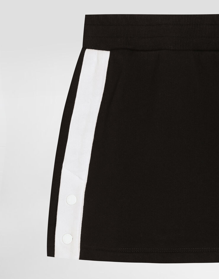 Dolce & Gabbana Fleece skirt with print Black L5JIC1G7PWH