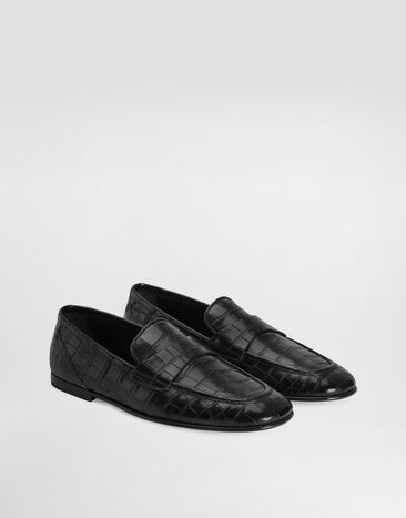 Dolce & Gabbana Alligator leather slippers Black A50644A2Y88
