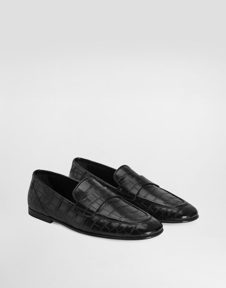Dolce & Gabbana Alligator leather slippers Dolce & Gabbana Alligator leather slippers Black A50644A2Y88