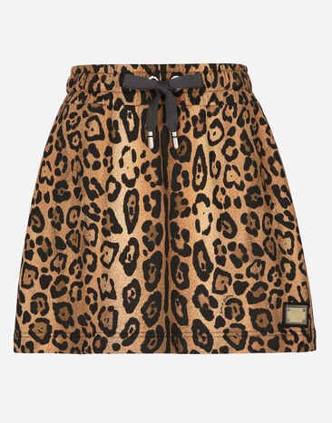 Dolce & Gabbana Leopard-print Crespo fleece miniskirt Animal Print F4BZBTFS2A3