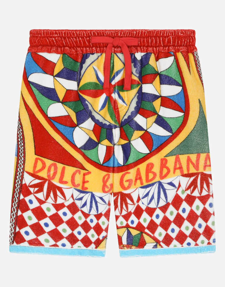 DolceGabbanaSpa Carretto-print terry shorts Red L43Q17G7J2N