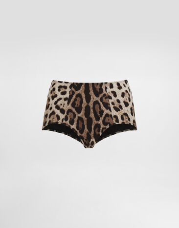 Dolce & Gabbana Leopard-print high-waisted bikini bottoms Multicolor O2A16JONO11