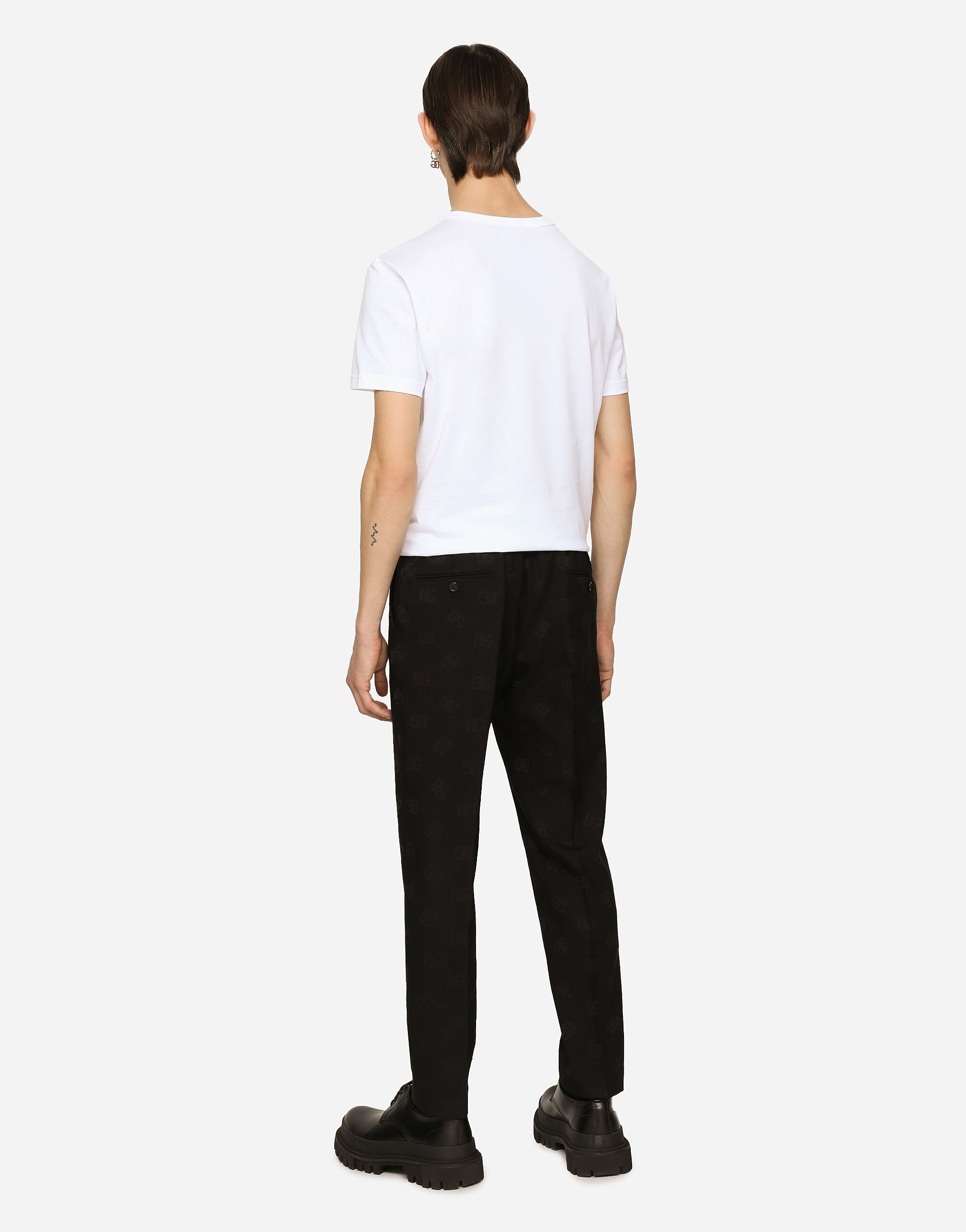 ブラックのメンズ パンツ ストレッチウール DGモノグラムジャ