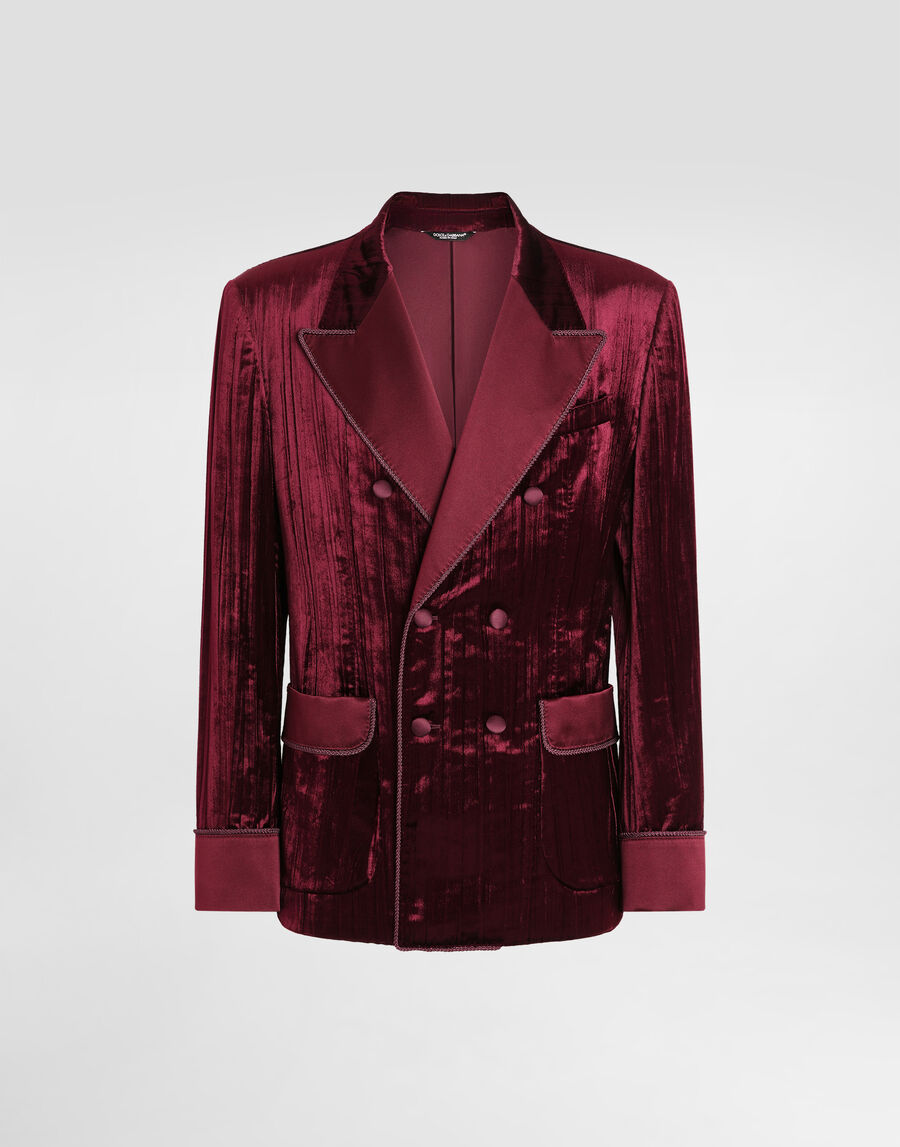 Double-breasted velvet jacket