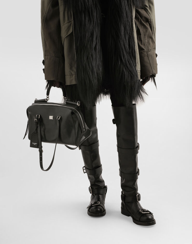 Dolce & Gabbana Borsa Vittoria media in pelle di vitello Nero BB7844AW118