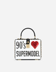 Dolce & Gabbana Calfskin Dolce Box bag with '90s print Black BB7246AY988