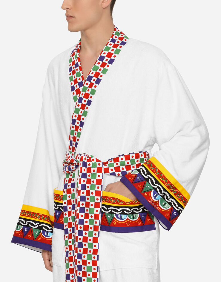 Dolce & Gabbana Cotton Terry Bathrobe Multicolor TCF010TCAGN