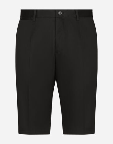 Dolce & Gabbana Bermudas de algodón elástico con bordado DG Azul GWRREZFUFJR