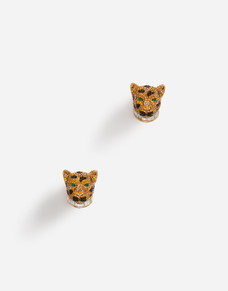 Dolce & Gabbana Clip-on leopard earrings in crystal pavé GOLD WEM4A1W1111
