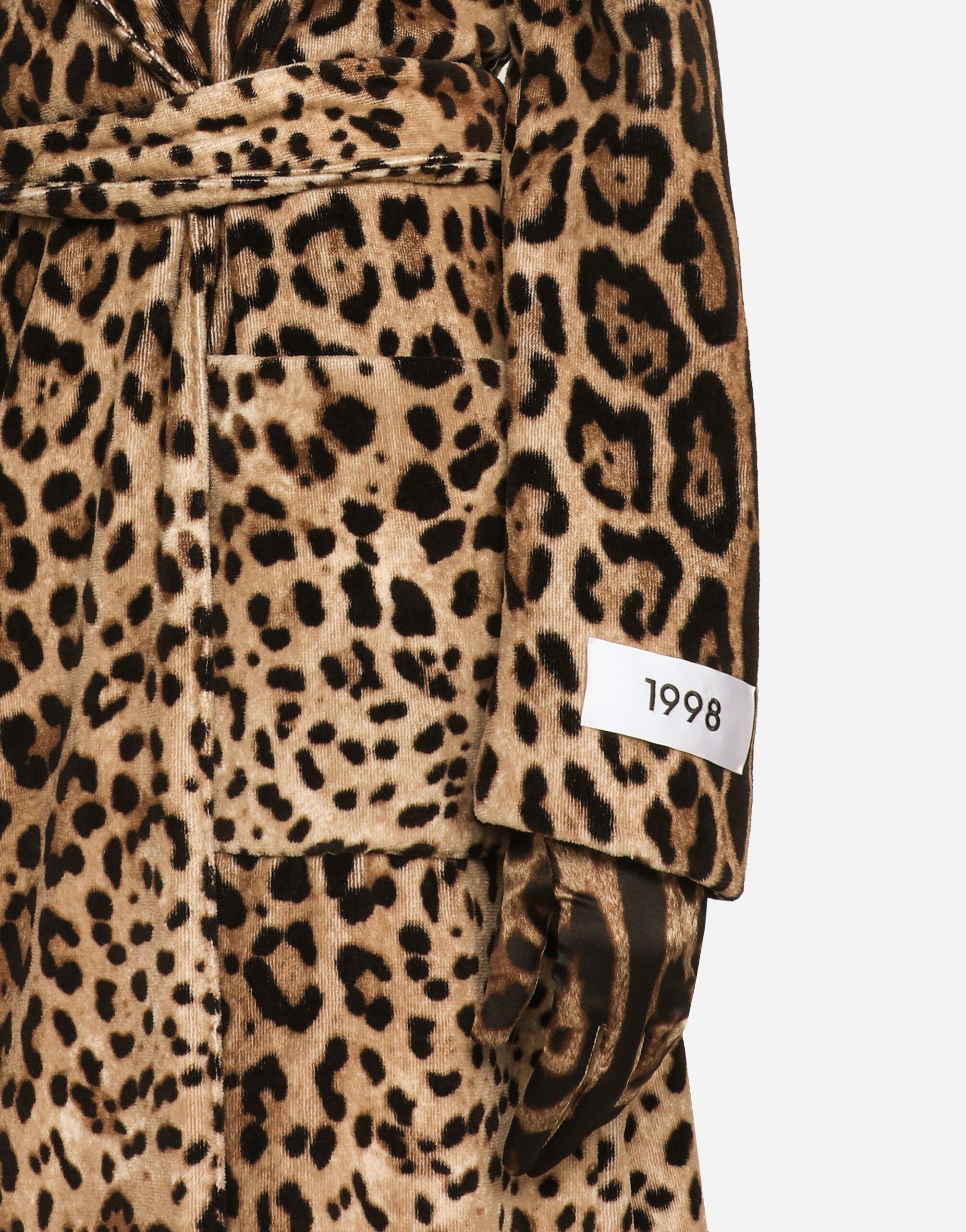 KIM DOLCE GABBANA Manteau en ponge imprim l opard ceinture et