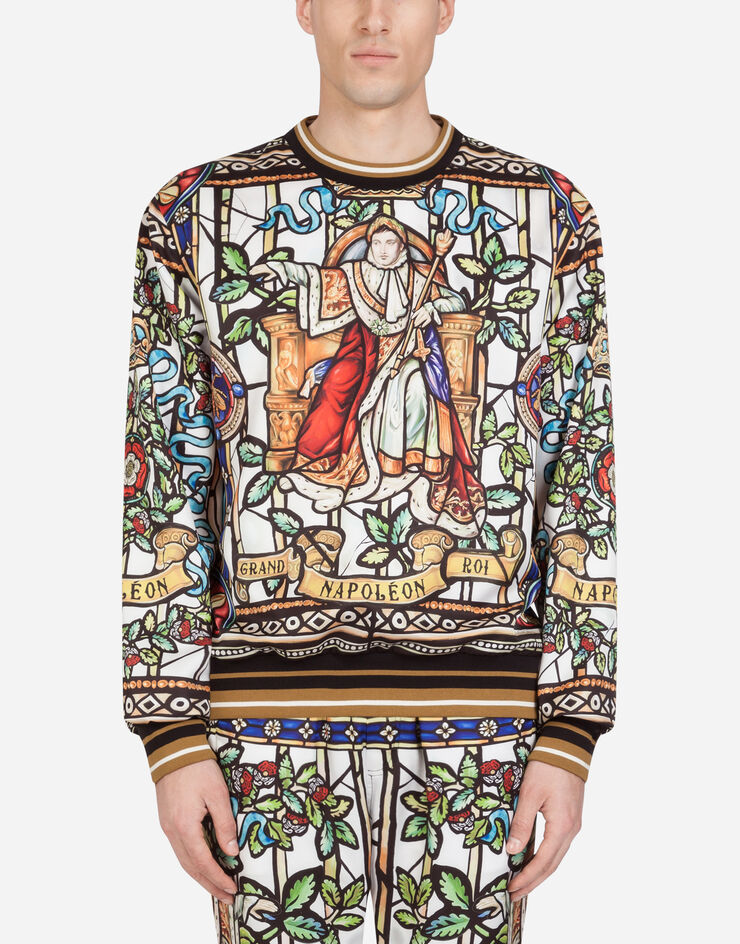 Dolce & Gabbana NAPOLEON PRINT SWEATER MULTICOLORED G9OZ8THHMY0