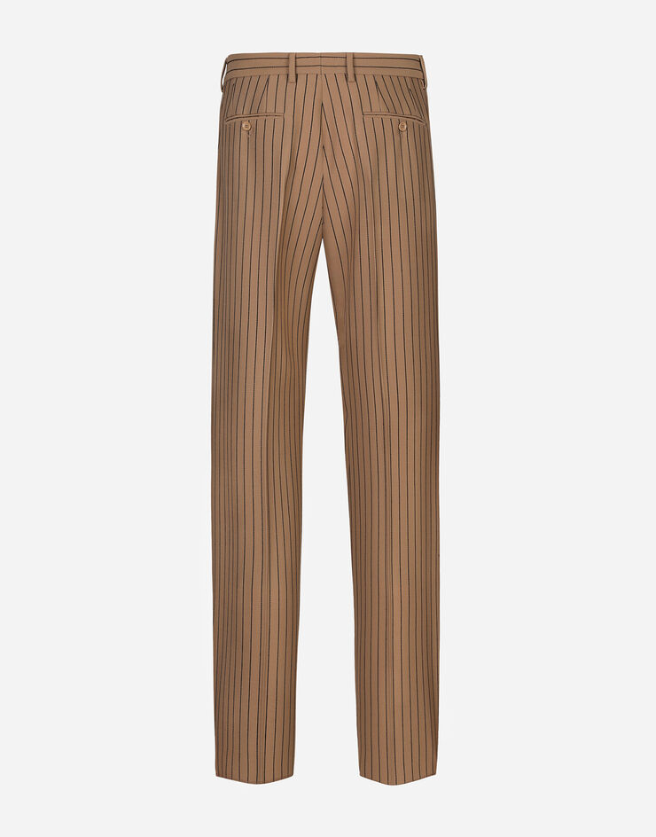 Dolce & Gabbana Pantalone gamba dritta gessato Beige GYZMHTFR20N