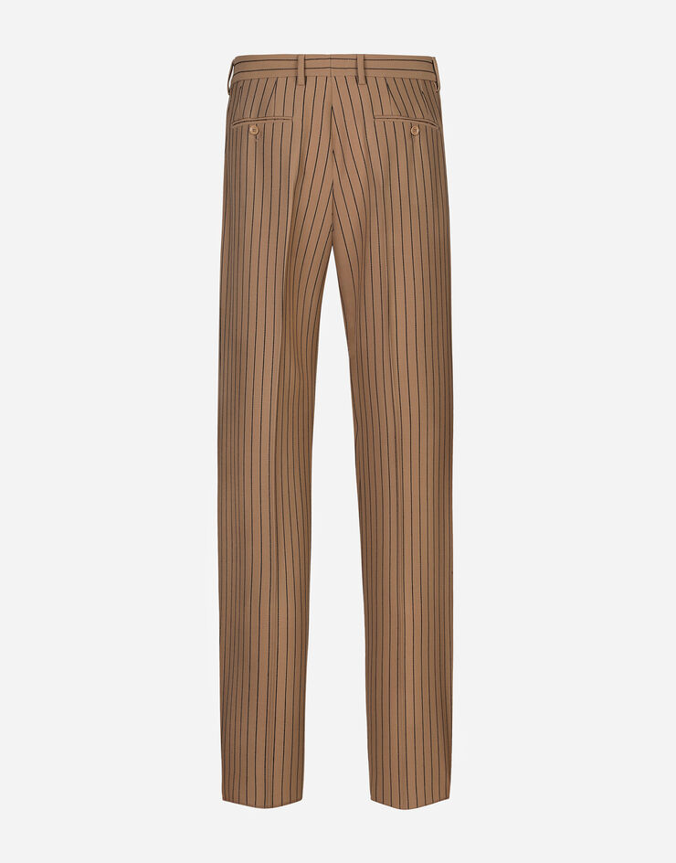 Dolce & Gabbana Nadelstreifenhose mit geradem Bein Beige GYZMHTFR20N