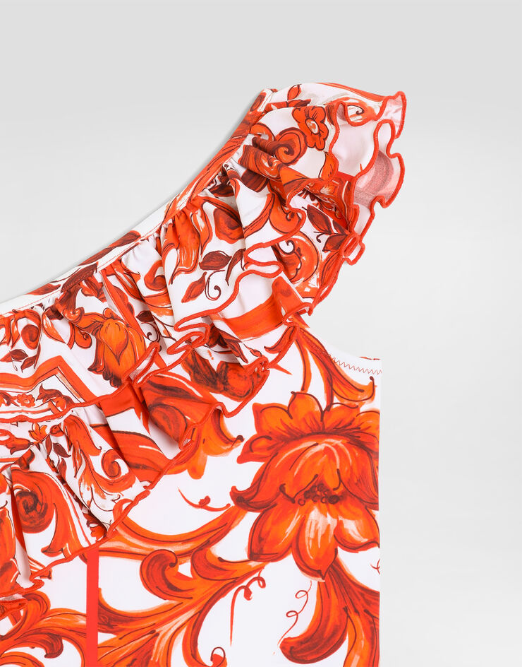 Dolce & Gabbana Majolica-print one-piece swimsuit Multicolor L5J880ON0GU